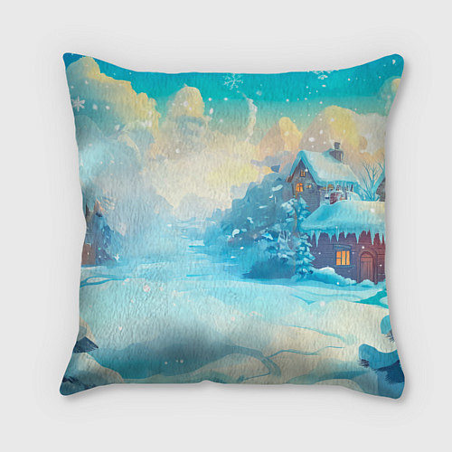 Подушка квадратная Змейка в сказочном городе / 3D-принт – фото 2