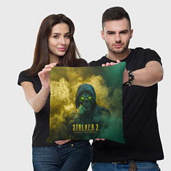 Подушка квадратная Stalker 2 череп, цвет: 3D-принт — фото 2