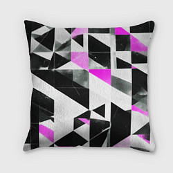 Подушка квадратная Black and pink abstraction on a white background, цвет: 3D-принт