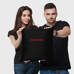 Подушка квадратная Toyota red logo auto, цвет: 3D-принт — фото 2