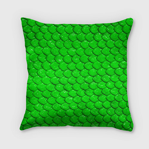 Подушка квадратная Шкура зелёной змеи / 3D-принт – фото 2