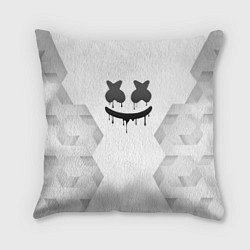 Подушка квадратная Marshmello white poly, цвет: 3D-принт