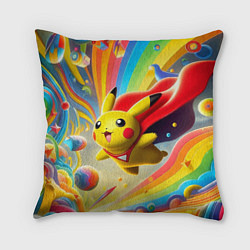 Подушка квадратная Super Pikachu - ai art fantasy, цвет: 3D-принт