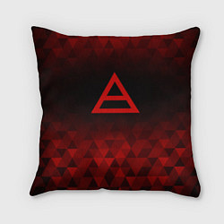 Подушка квадратная Thirty Seconds to Mars red poly, цвет: 3D-принт