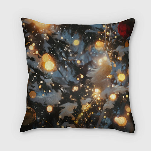 Подушка квадратная Spiderman на новогодней елке / 3D-принт – фото 2