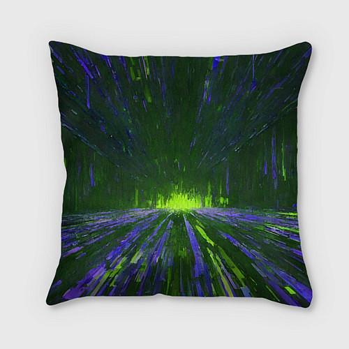 Подушка квадратная Абстрактный путь в зелёный портал / 3D-принт – фото 2