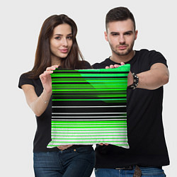 Подушка квадратная Разноцветные вертикальные линии, цвет: 3D-принт — фото 2