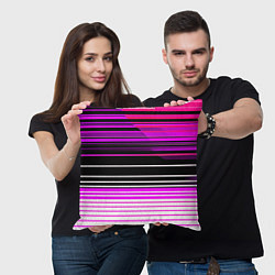 Подушка квадратная Разноцветные вертикальные линии, цвет: 3D-принт — фото 2