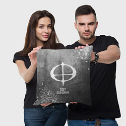 Подушка квадратная Ozzy Osbourne - grey gradient, цвет: 3D-принт — фото 2