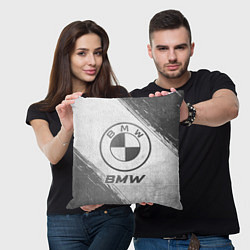 Подушка квадратная BMW - white gradient, цвет: 3D-принт — фото 2