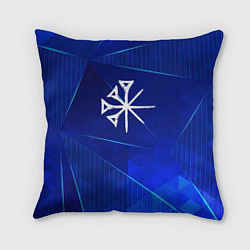 Подушка квадратная Nightwish blue poly, цвет: 3D-принт