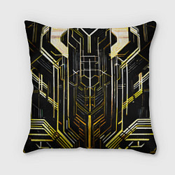 Подушка квадратная Gold lines on a black background, цвет: 3D-принт