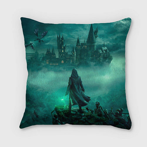 Подушка квадратная Хогвартс на горизонте Hogwarts legacy / 3D-принт – фото 2