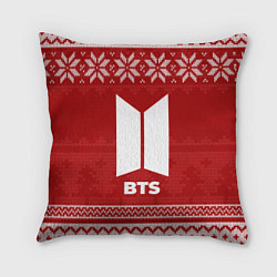 Подушка квадратная Новогодний BTS, цвет: 3D-принт