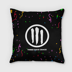 Подушка квадратная Three Days Grace конфети, цвет: 3D-принт