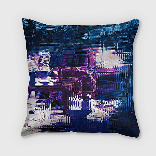 Подушка квадратная Глитч текстура - искаженное пространство / 3D-принт – фото 2