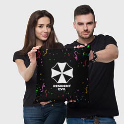 Подушка квадратная Resident Evil конфети, цвет: 3D-принт — фото 2