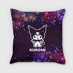 Подушка квадратная Праздничный Kuromi, цвет: 3D-принт