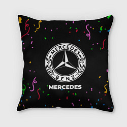 Подушка квадратная Mercedes конфети, цвет: 3D-принт