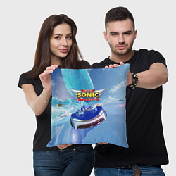 Подушка квадратная Team Sonic racing - speed, цвет: 3D-принт — фото 2