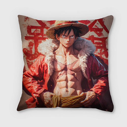 Подушка квадратная One piece Monkey D Luffy / 3D-принт – фото 2