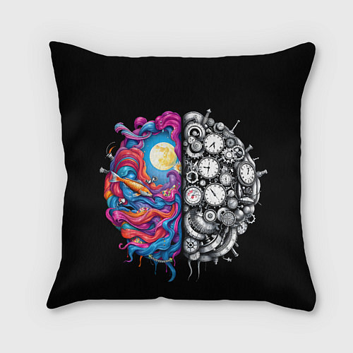 Подушка квадратная Правое и левое полушарие / 3D-принт – фото 2