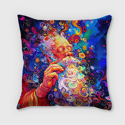 Подушка квадратная Santa Claus: pop-art modern pointillism / 3D-принт – фото 2