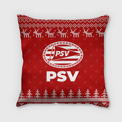 Подушка квадратная Новогодний PSV с оленями, цвет: 3D-принт