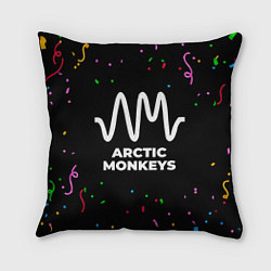 Подушка квадратная Arctic Monkeys конфети, цвет: 3D-принт