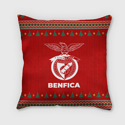 Подушка квадратная Benfica new year, цвет: 3D-принт