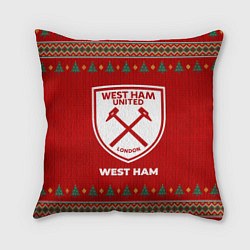 Подушка квадратная West Ham new year, цвет: 3D-принт