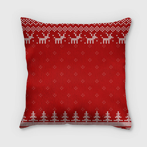 Подушка квадратная Новогодний Lindemann с оленями / 3D-принт – фото 2