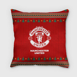 Подушка квадратная Manchester United new year, цвет: 3D-принт