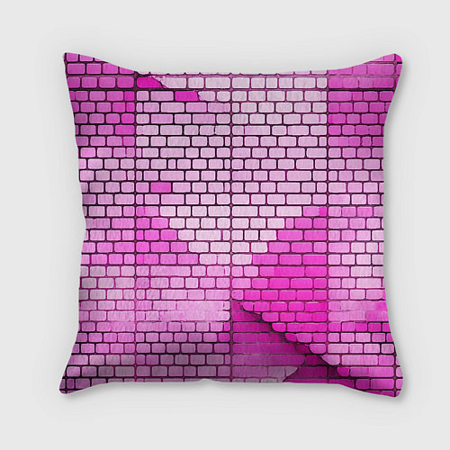 Подушка квадратная Розовые кирпичики / 3D-принт – фото 2