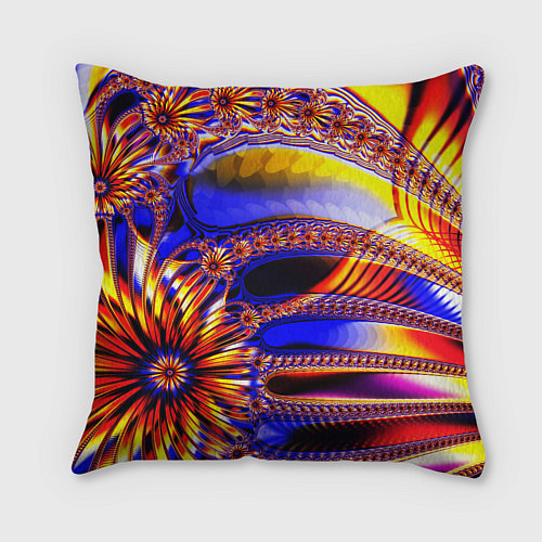Подушка квадратная Психоделика стекло / 3D-принт – фото 2
