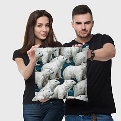 Подушка квадратная Свора белых медведей, цвет: 3D-принт — фото 2