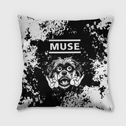 Подушка квадратная Muse рок пес, цвет: 3D-принт