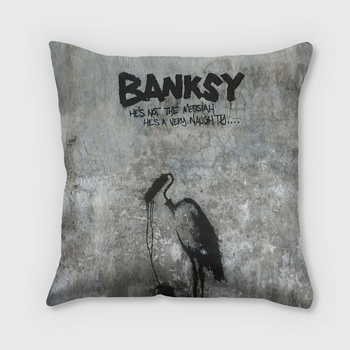 Подушка квадратная Banksy - heart money / 3D-принт – фото 2
