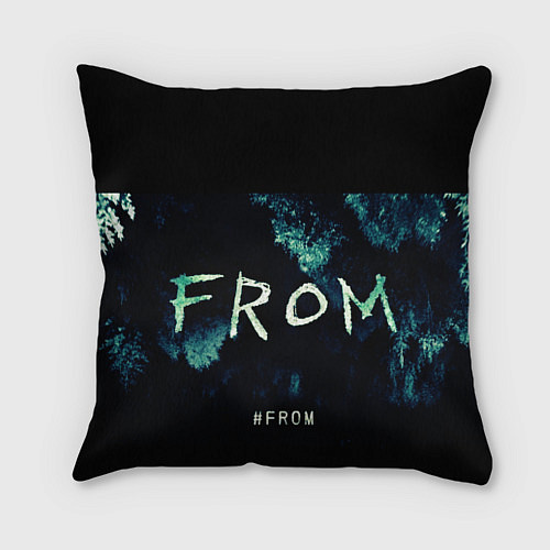 Подушка квадратная Извне на фоне леса / 3D-принт – фото 2