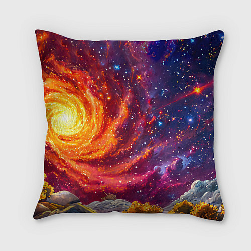 Подушка квадратная Кукушка в космосе / 3D-принт – фото 2