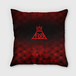 Подушка квадратная Fall Out Boy red poly, цвет: 3D-принт