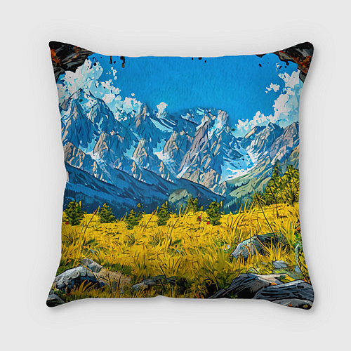 Подушка квадратная Горный козел / 3D-принт – фото 2