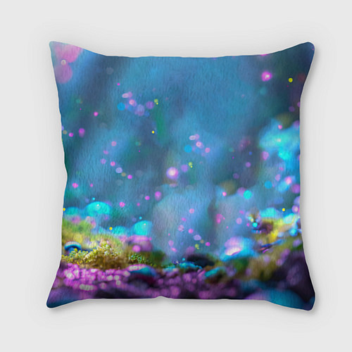 Подушка квадратная Ёжики в сказаочном лесу / 3D-принт – фото 2