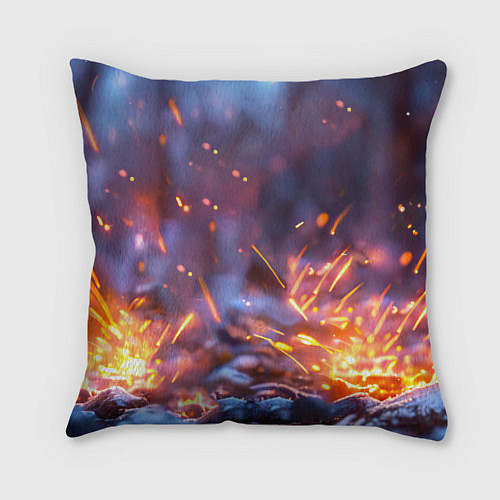 Подушка квадратная Песец в искрах / 3D-принт – фото 2