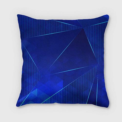 Подушка квадратная Danganronpa blue poly / 3D-принт – фото 2
