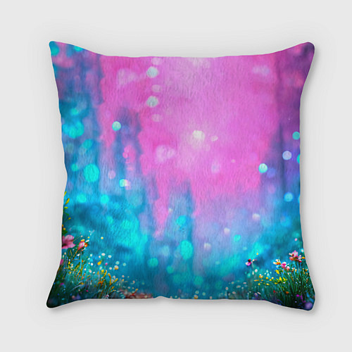 Подушка квадратная Коровка в сказочном лесу / 3D-принт – фото 2