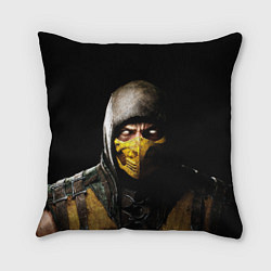 Подушка квадратная Mortal kombat Scorpion - кто следующий, цвет: 3D-принт