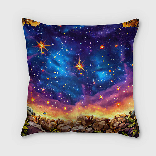 Подушка квадратная Ленивец и звездное небо / 3D-принт – фото 2