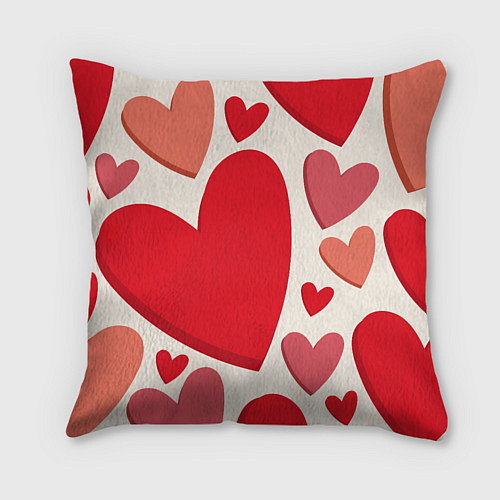 Подушка квадратная Love you hearts pattern / 3D-принт – фото 2