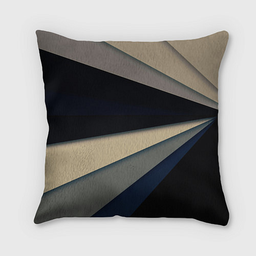 Подушка квадратная Фрактальные линии - темный / 3D-принт – фото 2